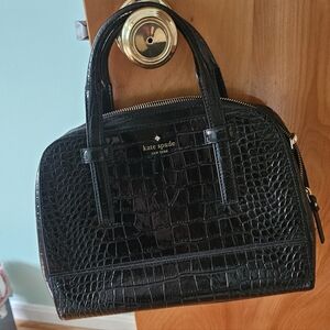 Kate Spade Black Croc-Embossed Handbag